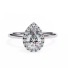 White Gold Pear Diamond Halo Solitaire Engagement Ring