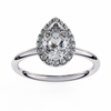 White Gold Pear Diamond Halo Solitaire Engagement Ring