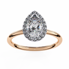 Rose Gold Pear Cut Halo Diamond Engagement Ring
