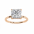 Rose Gold Princess Cut Diamond Solitaire Ring with Hidden Halo