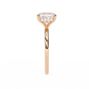 Rose Gold Princess Cut Diamond Solitaire Ring with Hidden Halo