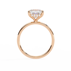 Rose Gold Princess Cut Diamond Solitaire Ring with Hidden Halo