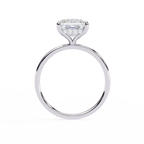 White Gold Princess Cut Diamond Solitaire Ring with Hidden Halo