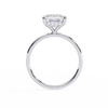 White Gold Princess Cut Diamond Solitaire Ring with Hidden Halo