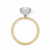 Yellow Gold Princess Cut Diamond Ring with Hidden Halo and Pavé Band
