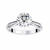 White Gold Round Brilliant Diamond Ring with Channel Pavé Shoulders