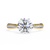 Yellow Gold Round Brilliant Diamond Ring with Channel Pavé Shoulders