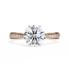 Rose Gold Round Brilliant Diamond Ring with Channel Pavé Shoulders