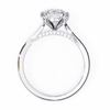 White Gold Round Brilliant Diamond Ring with Channel Pavé Shoulders