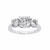 White Gold Three Stone Cushion Cut Diamond Trilogy Ring