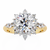 Yellow Gold Round Diamond Starburst Halo Engagement Ring