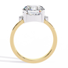 Yellow Gold Round Diamond Crown Halo Solitaire Ring