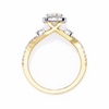 Yellow Gold Oval Cut Diamond Halo Ring with Marquise Accents