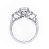 White Gold Oval Cut Diamond Cluster Ring with Marquise and Round Side Stones