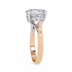 Rose Gold Oval Cut Diamond Cluster Ring with Marquise and Round Side Stones