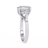 White Gold Oval Cut Diamond Cluster Ring with Marquise and Round Side Stones