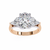 Rose Gold Oval Cut Diamond Cluster Ring with Marquise and Round Side Stones