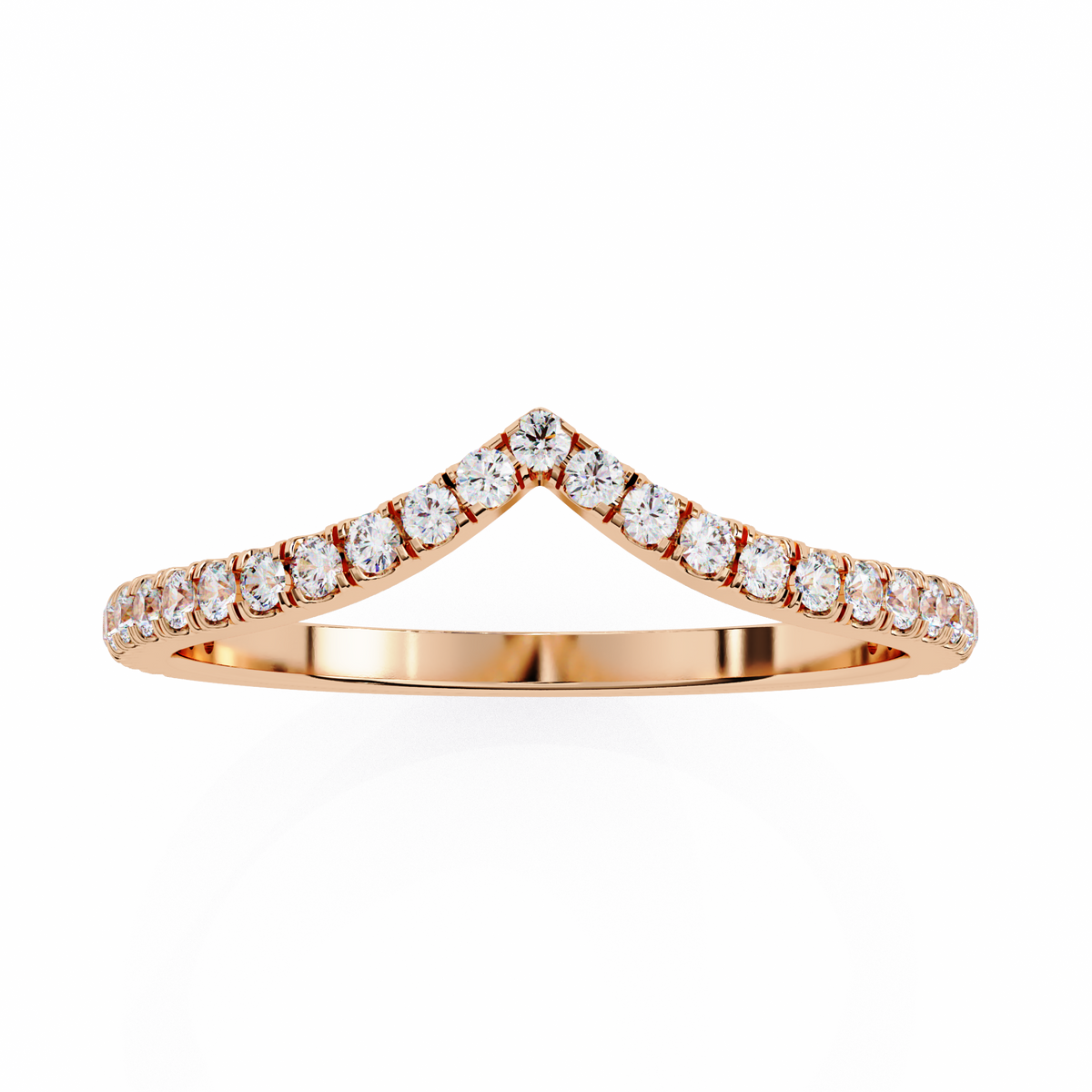 Chevron Lab Grown Diamond Wedding Band