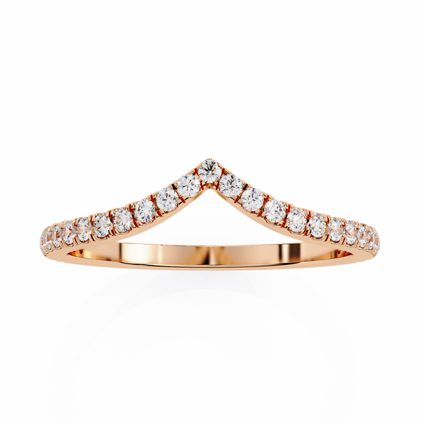 Chevron Lab Grown Diamond Wedding Band
