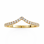 Yellow Gold Chevron Pavé Diamond Band Ring