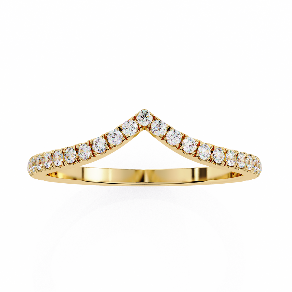 Chevron Lab Grown Diamond Wedding Band