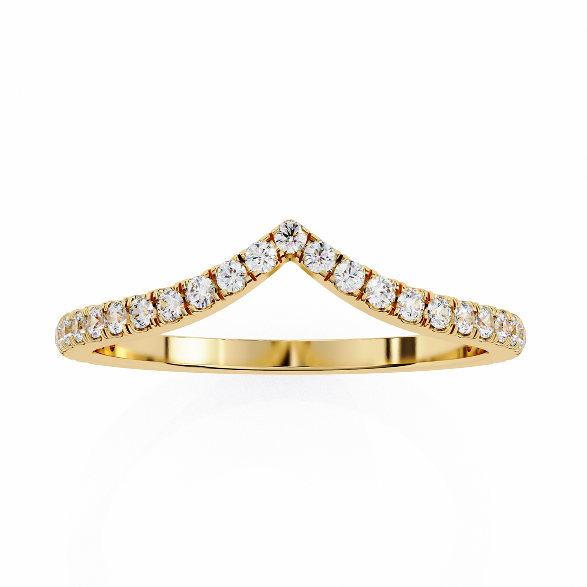 Chevron Lab Grown Diamond Wedding Band