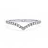 White Gold Round Diamond Chevron V-Shape Pavé Band Ring