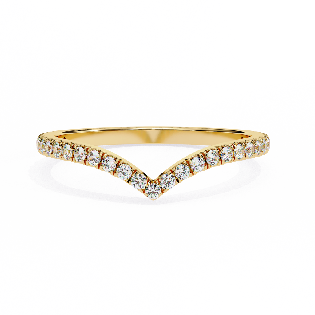 Chevron Lab Grown Diamond Wedding Band