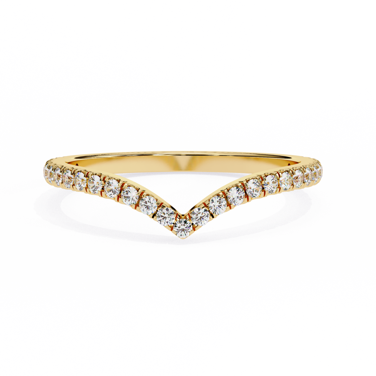 Chevron Lab Grown Diamond Wedding Band