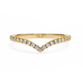 Yellow Gold Chevron Pavé Diamond Band Ring