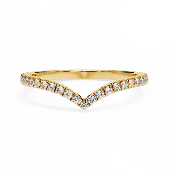 Chevron Lab Grown Diamond Wedding Band