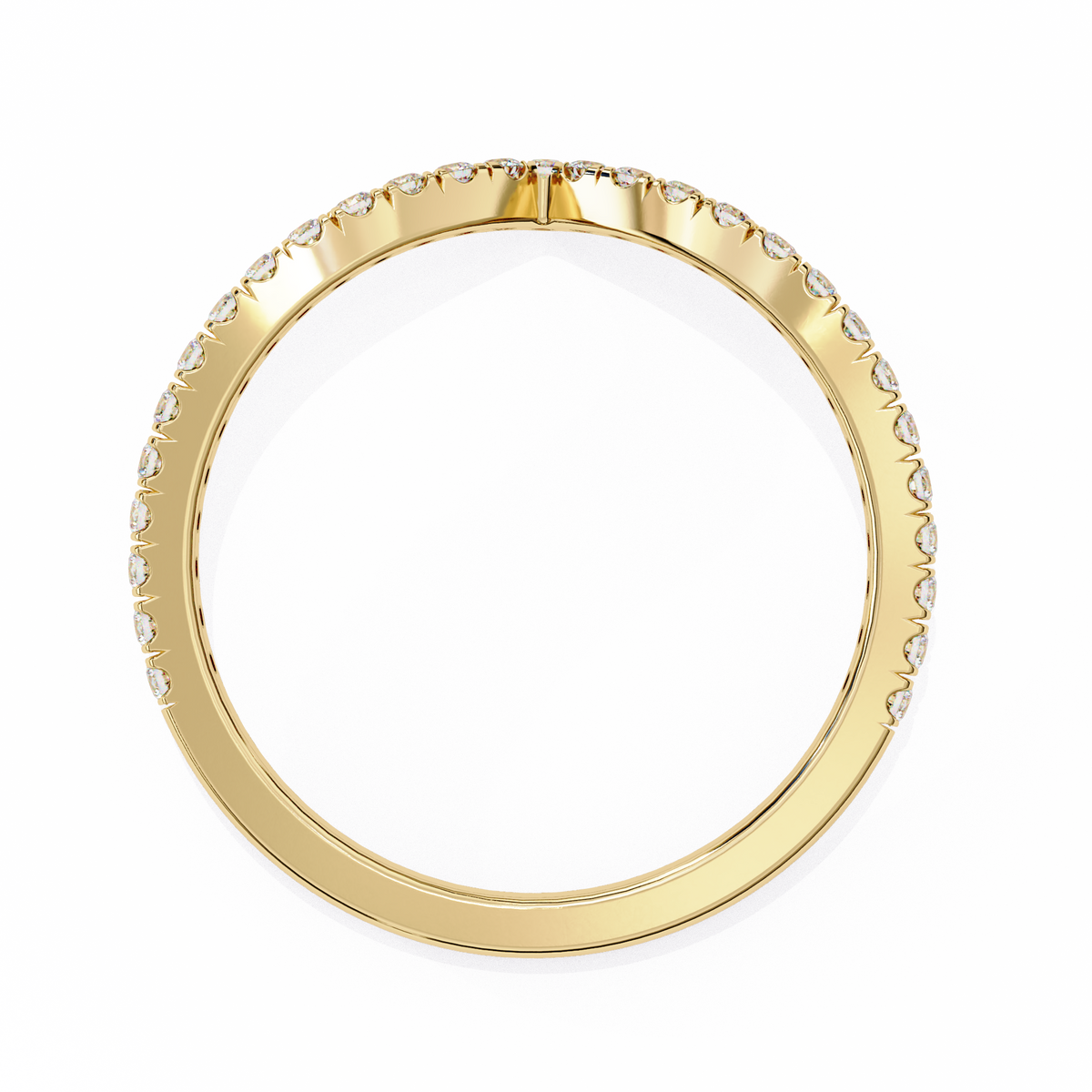 Chevron Lab Grown Diamond Wedding Band
