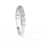 White Gold Round Diamond Cluster Half Eternity Band Ring
