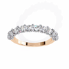 Rose Gold Round Diamond Cluster Two-Tone Half Eternity Band Ring