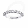 White Gold Round Diamond Cluster Half Eternity Band Ring