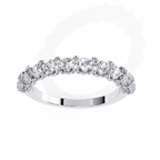 White Gold Round Diamond Cluster Half Eternity Band Ring