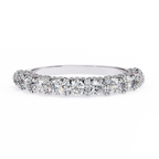 White Gold Round Diamond Cluster Half Eternity Band Ring