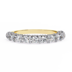 Yellow Gold Halo Cluster Half Eternity Diamond Band Ring