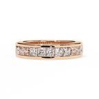 Rose Gold Princess-Cut Diamond Channel-Set Half Eternity Band Ring