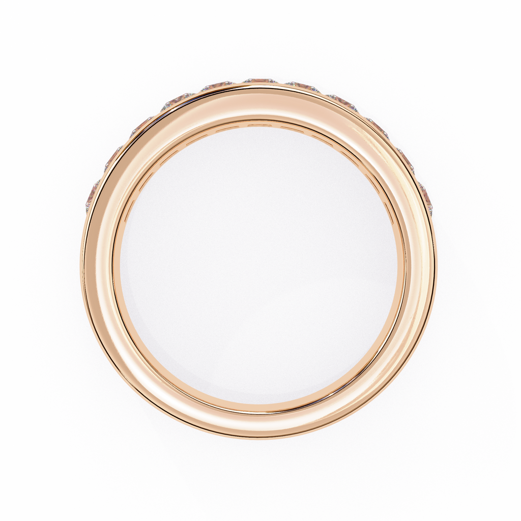 Rose Gold Princess-Cut Diamond Channel-Set Half Eternity Band Ring