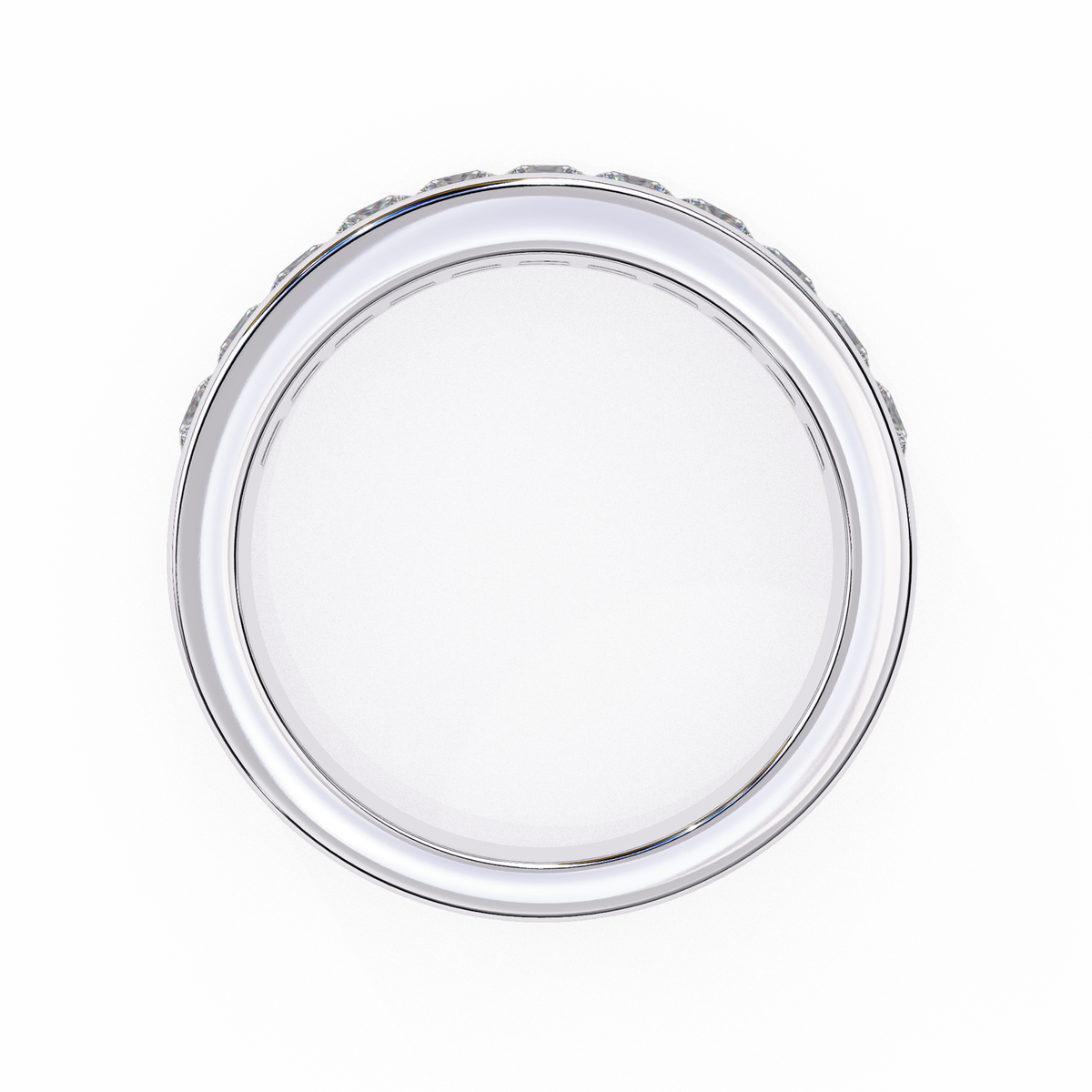 White Gold Princess-Cut Diamond Channel-Set Half Eternity Band Ring