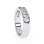 White Gold Princess-Cut Diamond Channel-Set Half Eternity Band Ring