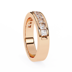 Rose Gold Princess-Cut Diamond Channel-Set Half Eternity Band Ring