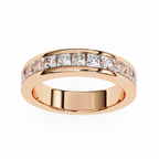 Rose Gold Princess-Cut Diamond Channel-Set Half Eternity Band Ring