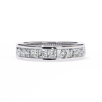 White Gold Princess-Cut Diamond Channel-Set Half Eternity Band Ring