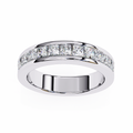 White Gold Princess-Cut Diamond Channel-Set Half Eternity Band Ring