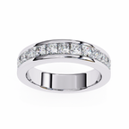 White Gold Princess-Cut Diamond Channel-Set Half Eternity Band Ring