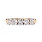 Gold Five Stone Round Diamond Half Eternity Ring