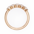 Gold Five Stone Round Diamond Half Eternity Ring