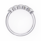 Gold Five Stone Round Diamond Half Eternity Ring